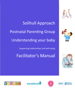 Postnatal Parenting Group Facilitators' Training Postnatal - Trainers' manual - front cover 30.3 x 26.2 cm PANTONE 117C